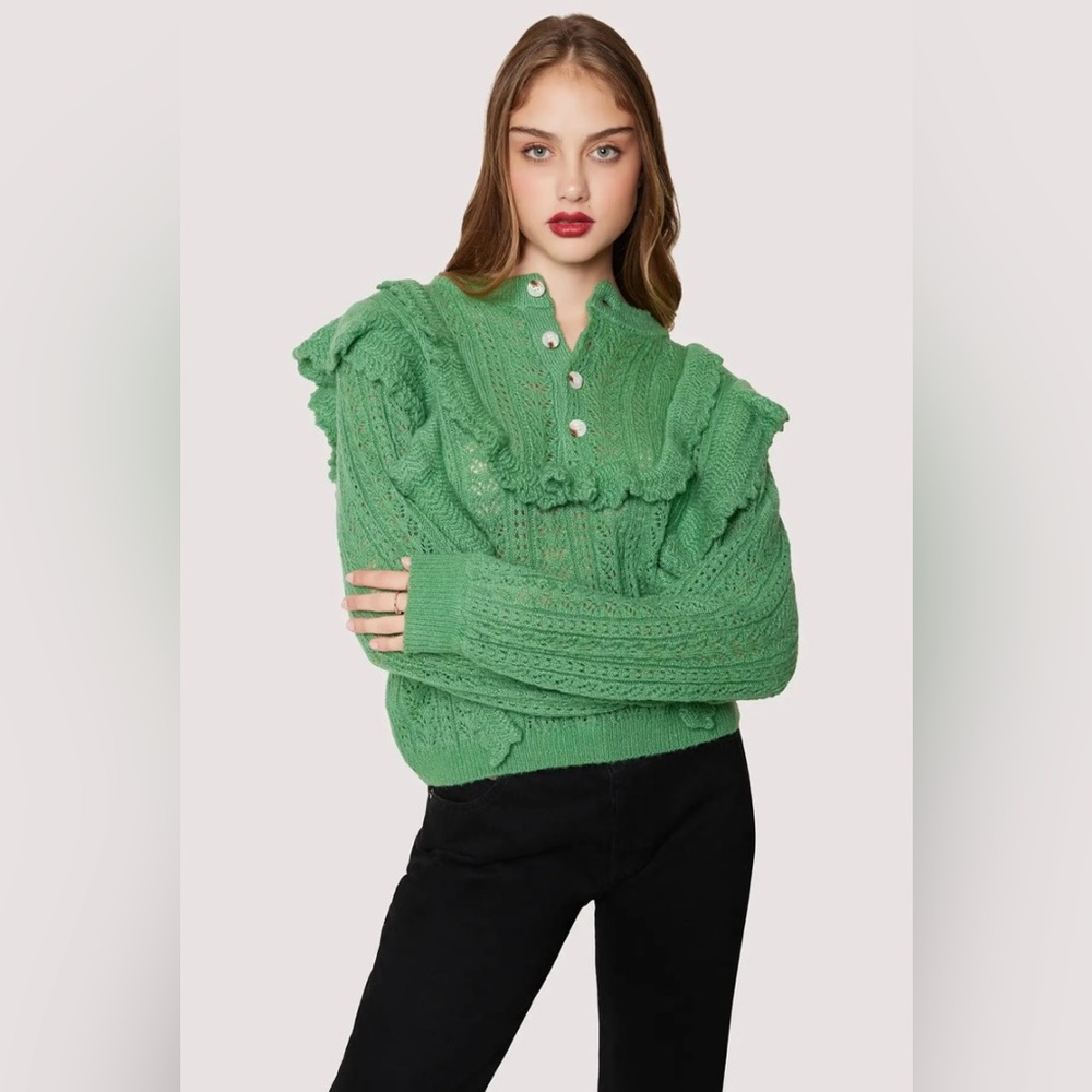 Lost + Wander Maddy polo ruffle sweater